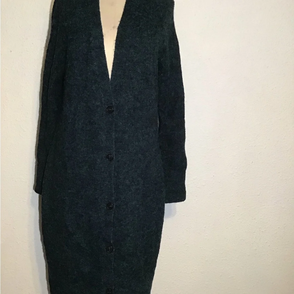 Ann Taylor green/black long sweater cardigan size medium - Picture 6 of 12
